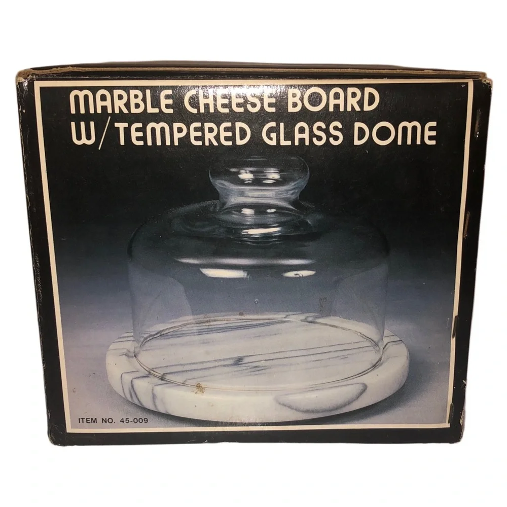 Marble Cheese Board W/ Tempered Glass Dome - Picture 6 of 9